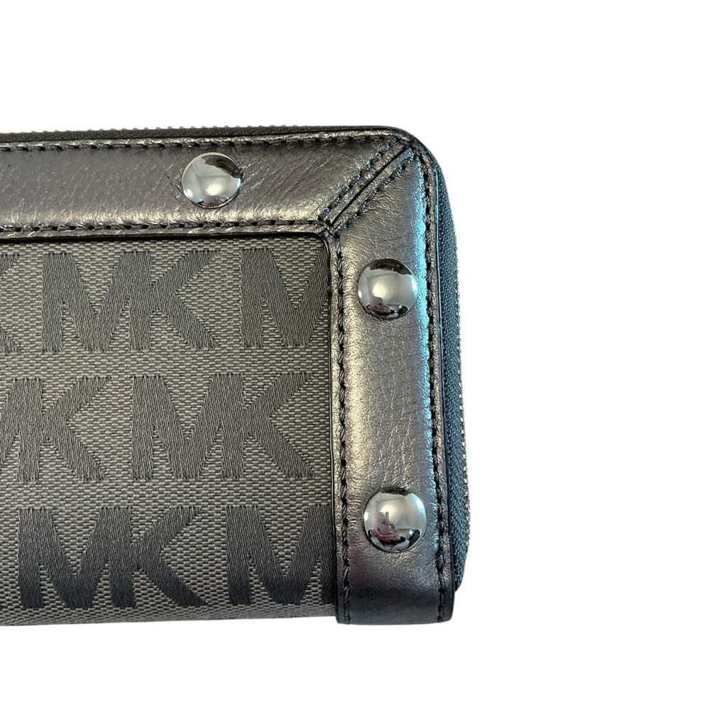 Michael Kors Med GRAYSON Satchel & Continental Wallet MK Logo ICE/Slate/Gun Gray - Picture 13 of 15